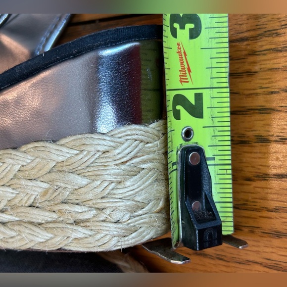 Lauren Ralph Lauren Silver Metallic Slide-On Slingback Wedges Bow - Picture 14 of 14